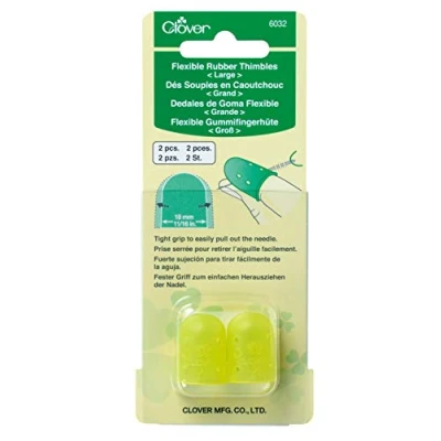 Afbeelding van Clover CL6032 Thimbles: Flexibel rubber: Large: 2 stuks, gesorteerd