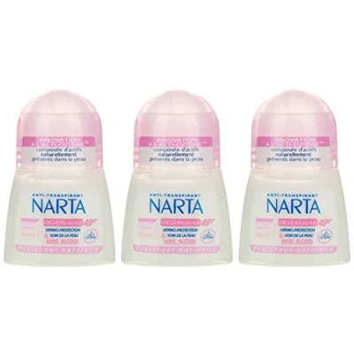 Afbeelding van NARTA Deodorant voor dames, anti transpirant, bio efficiëntie, 48 uur 50 ml 3 stuks