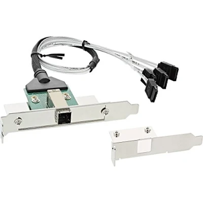 Afbeelding van InLine SAS HD Slotblech PCI + 50p Centr., mit Kabel, ext. SFF 8644 auf int. 4x SATA, 0,5m, Interne kabel (PC)