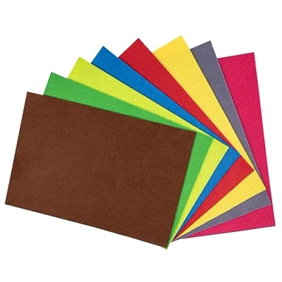 Afbeelding van Interdruk Felt Sheets DIY Textile Fabrics Craft 8x A4 Basic Colours