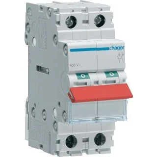 Afbeelding van Hager modulaire lastscheider 2 polig 63 a rode tuimel sbr263