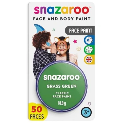 Afbeelding van Snazaroo 1119477 Kinderschmink, huidvriendelijke hypoallergene gezichtsmake up op waterbasis, vrij van parabenen 18ml Blister, Green