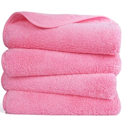 Afbeelding van Polyte Microvezel handdoek sneldrogend/niet pluizend 4 stuks roze 40,64 x 76,2 cm