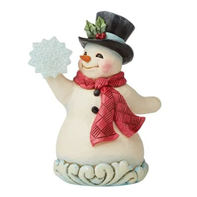Afbeelding van Enesco Jim Shore Heartwood Creek Wonderland sneeuwpop met sneeuwvlok figuur