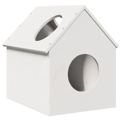 Afbeelding van Kattenhuis 41x50x50 cm massief grenenhout wit
