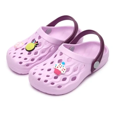 Afbeelding van Ladeheid klompen kinderschoenen voor meisjes en jongens lichte tuinclogs tuinschoenen kinderen LA CA 15 (Lila, 30/31 EU)