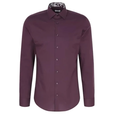 Afbeelding van Seidensticker Zakelijk overhemd voor heren, slim fit, strijkvrij, Kent kraag, lange mouwen, 100% katoen, lila, 40