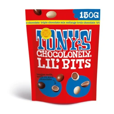Afbeelding van Tony&#039;s Chocolonely Lil&#039; Bits Triple Chocolate Zak (8x 150gr)