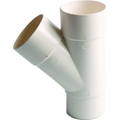 Afbeelding van Wavin HWA pvc Ø 80 mm T stuk 45 mof/verjongd spie wit
