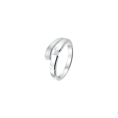 Afbeelding van Zilver Gerhodineerde Ring zirkonia poli/mat 1322272 18.50 mm (58)