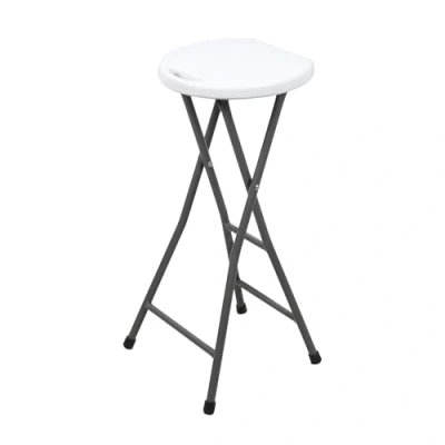Afbeelding van barkruk inklapbaar met metalen frame, belastbaarheid 100 kg 70 x 27 cm opvouwbaar kunststof zitting barstoel voor bar en toonbank zonder rugleuning