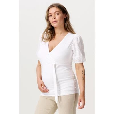 Afbeelding van Zwangerschaps Voedings t shirts Kayleigh Optical White XS