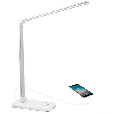 Afbeelding van Auelek Led bureaulamp, oplaadbaar, opvouwbaar, 10 helderheidsniveaus, dimbaar, USB aansluiting voor opladen [energieklasse A+++]