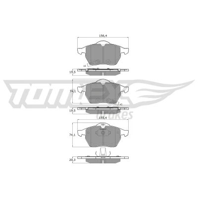 Afbeelding van Remblokkenset, schijfrem TOMEX Brakes TX 13 57