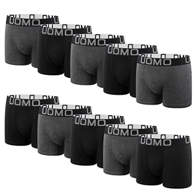 Afbeelding van L&amp;K 1116 set van 10 retro boxershorts voor heren, katoen, zwart, meerkleurig, onderbroek, Meerkleurige G, XL