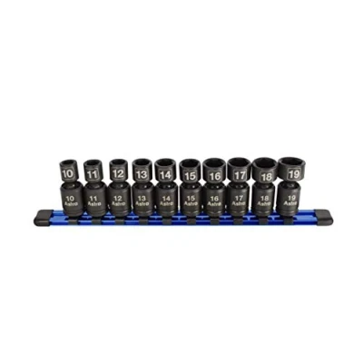 Afbeelding van Astro Pneumatic Tool 78344 10 delige 3/8&quot; Drive Nano Pinless Universele Impact Sockets Metrisch, Zwart