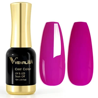 Afbeelding van VENALISA Uv gellak nagellak violet kleuren, gel soak off nagels kleurgel kit dark purple voor nageldesign manicure 12 ml