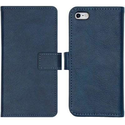 Afbeelding van Apple iPhone SE (2016) Hoesje Kunstleder iMoshion Bookcase Donkerblauw Telefoonhoesje