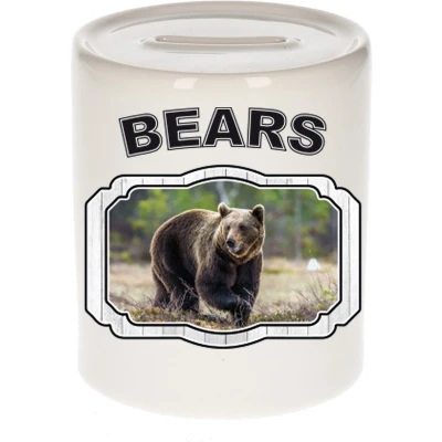 Afbeelding van Dieren liefhebber bruine beer spaarpot beren cadeau Spaarpotten