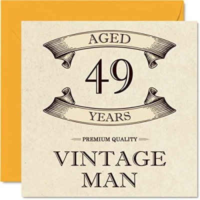 Afbeelding van Vintage 49e verjaardagskaarten voor mannen leeftijd 49 jaar leuke verjaardagskaart collega vader man vriend oom broer vriend, 145mm x wenskaarten,