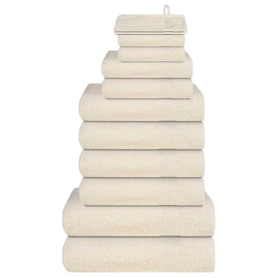 Afbeelding van VidaXL 12 delige handdoekenset 360 g/m² 100% katoen crèmekleurig