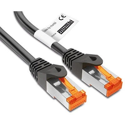 Afbeelding van mumbi LAN kabel 2m CAT 6 netwerkkabel afgeschermd F/UTP CAT6 ethernetkabel patchkabel RJ45 2 meter, zwart