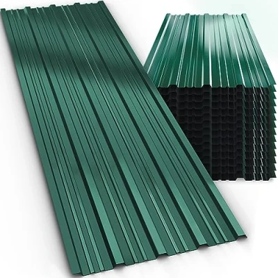 Afbeelding van Metalen profielplaten voor dak of wandmontage groen , set 12 stuks