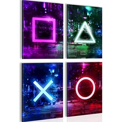 Afbeelding van Game Console Gamer 60 x 80 cm Meteen ophangen muurdecoratie wanddecoratie woonkamer canvas schilderijen slaapkamer