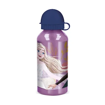 Afbeelding van p:os 35439 Frozen The Ice Queen 2 Aluminium drinkfles voor kinderen, waterfles met deksel en inhoud van ca. 400 ml, lekvrij, school, sport vrije tijd