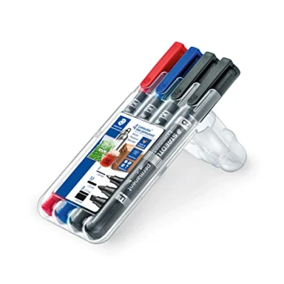 Afbeelding van Staedtler Lumocolor 348 SWP4 Permanent marker Willekeurige kleur (geen keuze mogelijk) Watervast: Ja