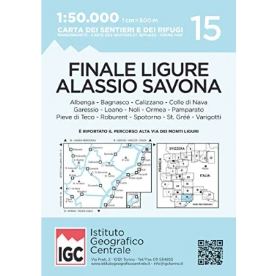 Afbeelding van IGC Wandelkaart Italië: Blad 15 Finale Ligure, Alassio, Savona 1:50.000