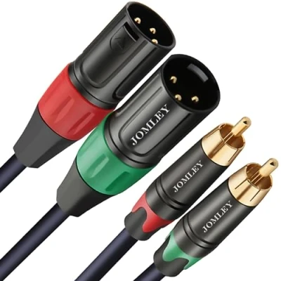 Afbeelding van JOMLEY RCA naar XLR Kabel, Dual Male HiFi Stereo Audioverbinding Interconnect Cord Wire Path Lead 3m