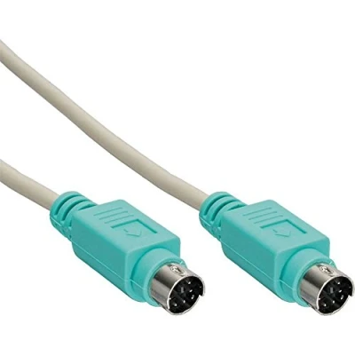 Afbeelding van Mini DIN 6 pins PS/2 datakabel / beige/groen 2 meter