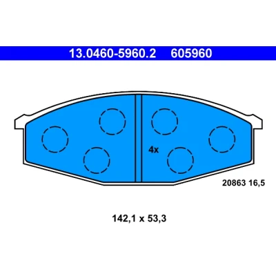 Afbeelding van Remblokkenset, schijfrem ATE 13.0460 5960.2