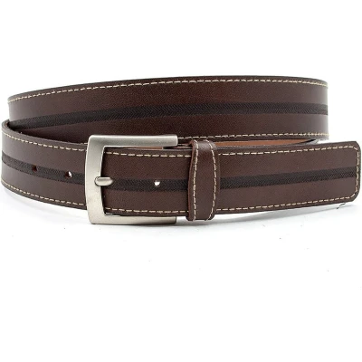 Afbeelding van JV Belts Middenbruine heren vrijetijdsriem riem cm breed Echt Taille: 110cm Totale lengte riem: 125cm