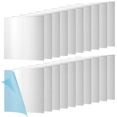 Afbeelding van 20 stuks aluminium platen, 0,5 mm dikke zilveren aluminiumplaat met beschermfolie, 15 cm x plaat, stansplaten, oefenplaat voor modelbouw, beursbouw, doe het zelfprojecten, knutselen