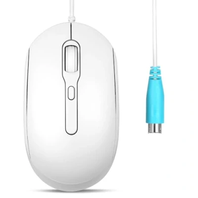 Afbeelding van Perixx PERIMICE 222P PS/2 muis met kabel, 1,8 m lange optisch design, 1200/1600/2000 dpi, wit