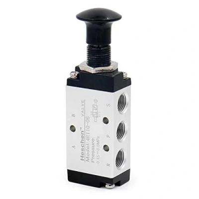 Afbeelding van Heschen Pneumatische handtrekventiel 4R110 06 5 weg 2 positie PT1/8 Hand terugbrengen