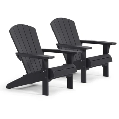 Afbeelding van Keter Troy Adirondack Tuinstoel set van 2 81x80x96,5cm Grafiet
