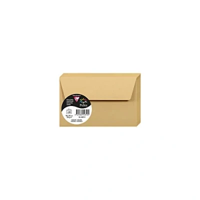 Afbeelding van Clairefontaine Ref 5481C Stuifmeel zelfklevende enveloppen (Pack van 20) 90 x 140mm formaat, 120gsm papier, printercompatibel, zuurvrij, strip voor gemakkelijke afdichting karamel