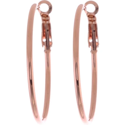 Afbeelding van Behave Oorbellen oorringen dames vrouwen rosé goud kleur diameter 4cm