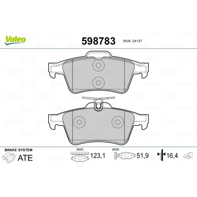 Afbeelding van Valeo Remblokset 598783