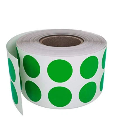 Afbeelding van Royal Green Ronde stickers rol kleurcodering etiketten lijm in groen 1,3 cm (13 mm) 1080 Pack