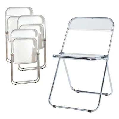 Afbeelding van Klapstoel set van 4 Pornainen 74x46x47 cm transparant [en.casa]