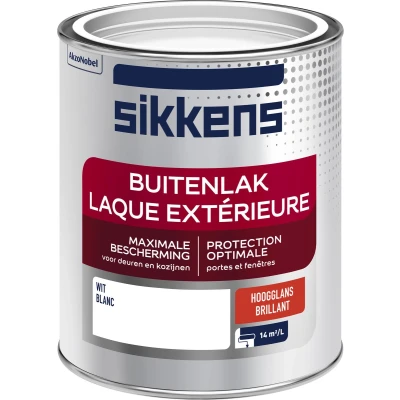 Afbeelding van sikkens buitenlak hoogglans wit 0.75 ltr