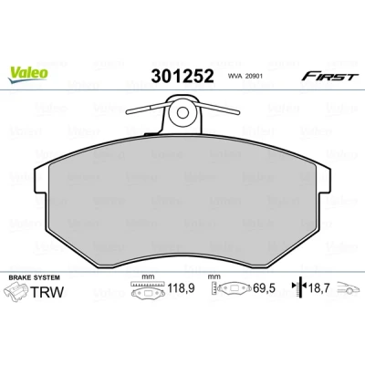 Afbeelding van Valeo Remblokset 301252
