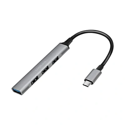 Afbeelding van LogiLink UA0392 USB C (USB 3.2 Gen 2) multiport hub Met stekker Aluminium grijs