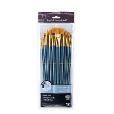 Afbeelding van Royal en Langnickel RSET 9313 Taklon variëteit borstel set met lange steel medium goud (Pack van 12)