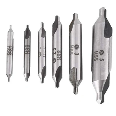 Afbeelding van 6 delige set 60 graden hoek Triton roestvrij staal HSS verzinkboor set, 1/1,5/2/2,5/3/5 mm metalen verzonken centrale boring