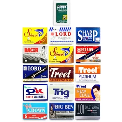 Afbeelding van 100 kwaliteit Double Edge scheermesjes Sampler (16 verschillende merken)